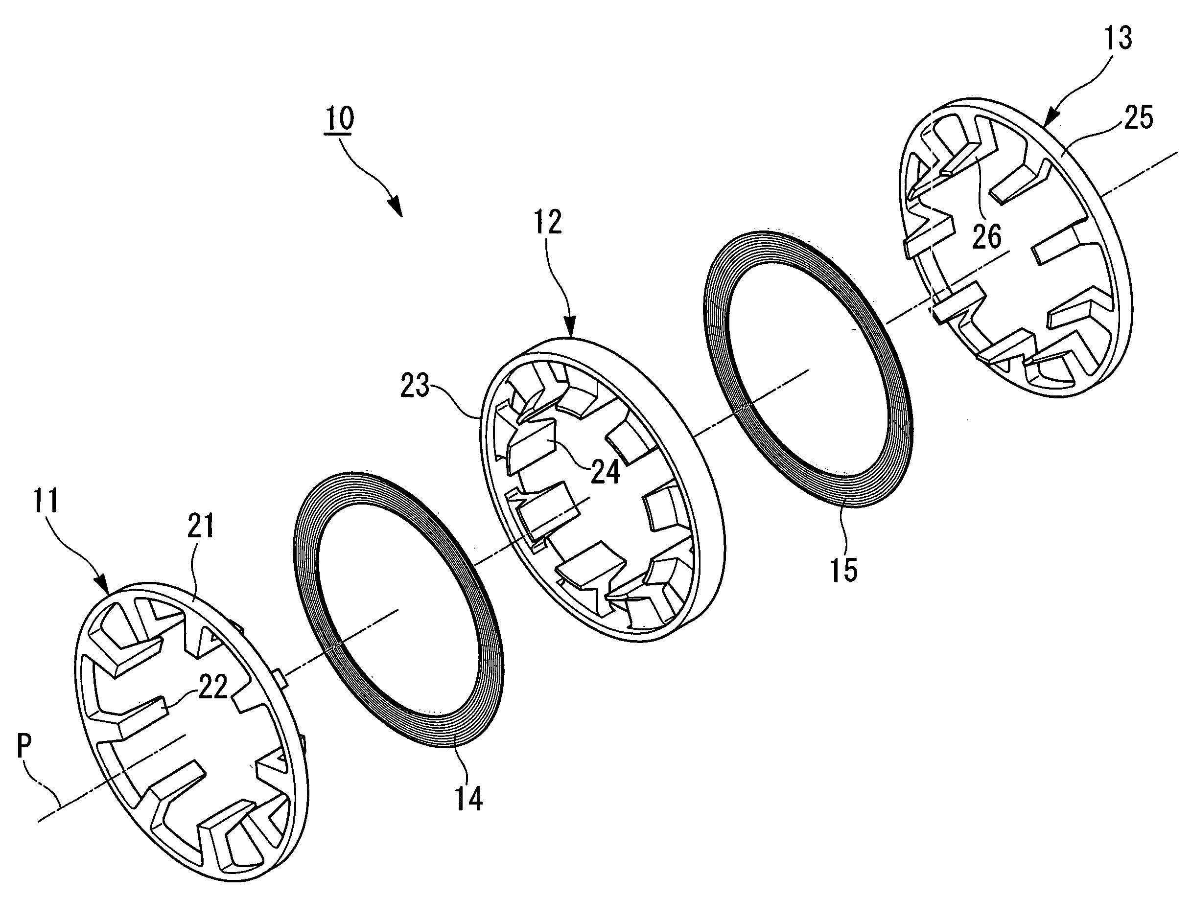 Stator, motor, and method of manufacturing such stator