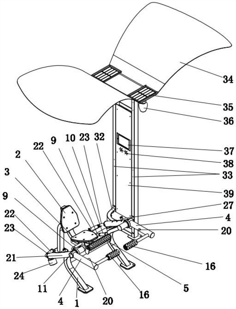 Hook leg massage training machine