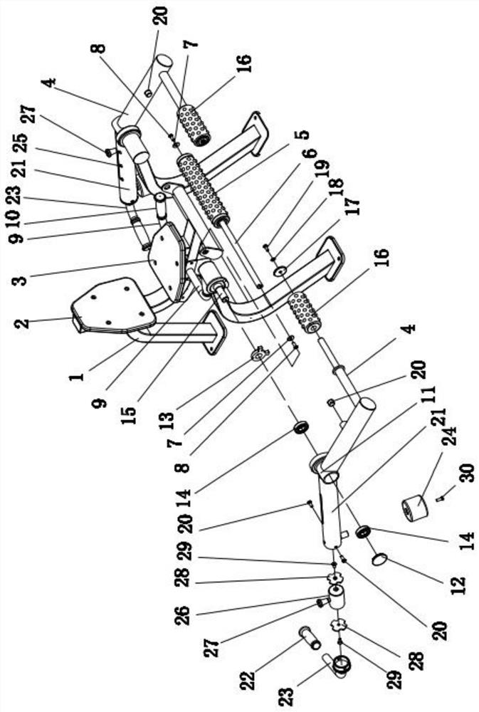 Hook leg massage training machine