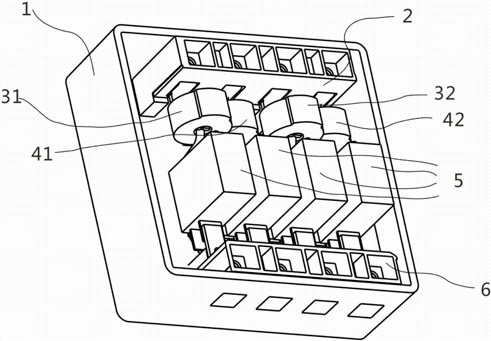Multi-current-channel single-phase electronic electric energy meter seat structure