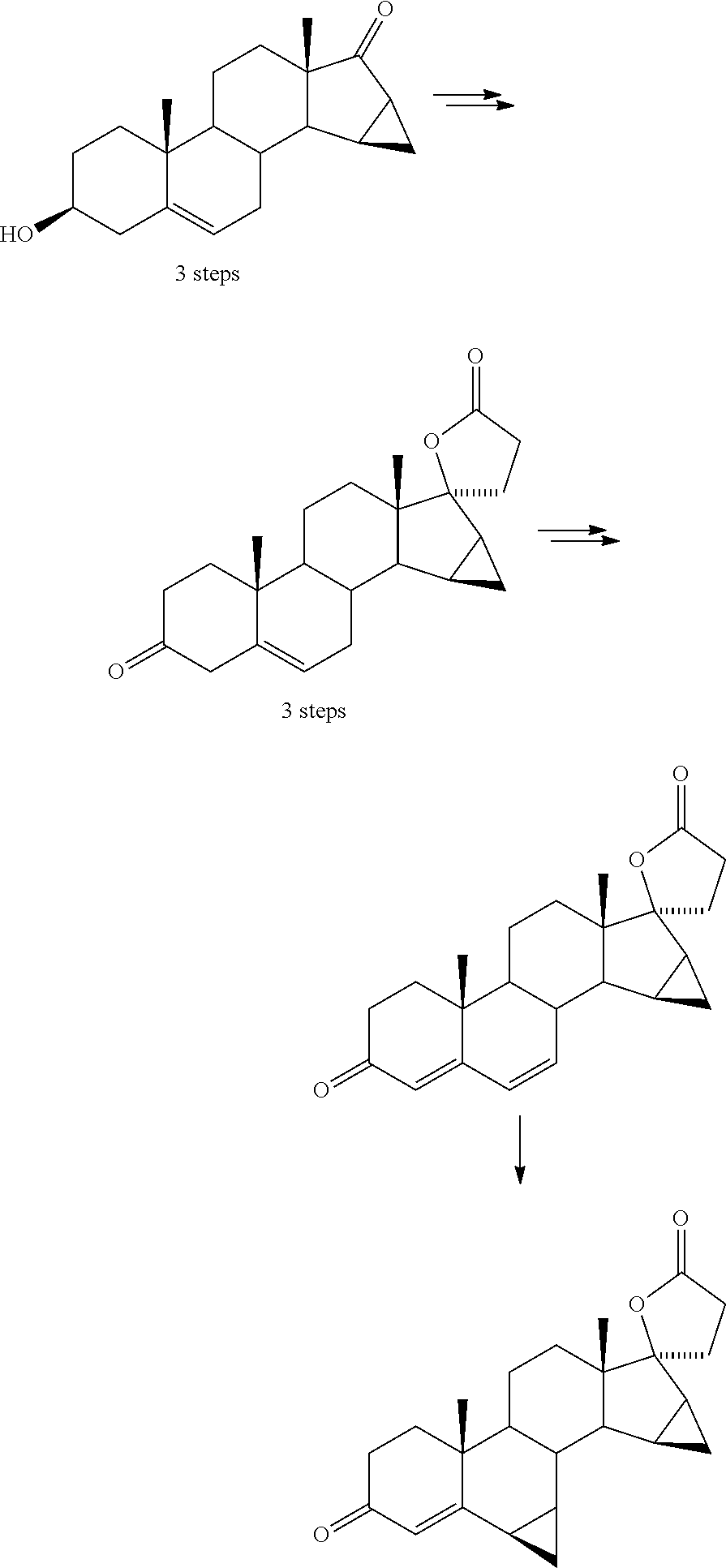 Process for obtaining 17-spirolactones in steroids