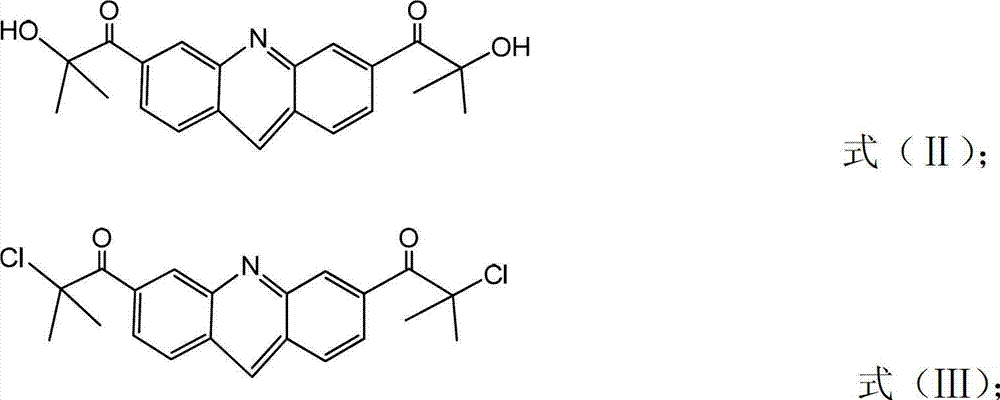 Photosensitive composition containing acridine bifunctional photoinitiator