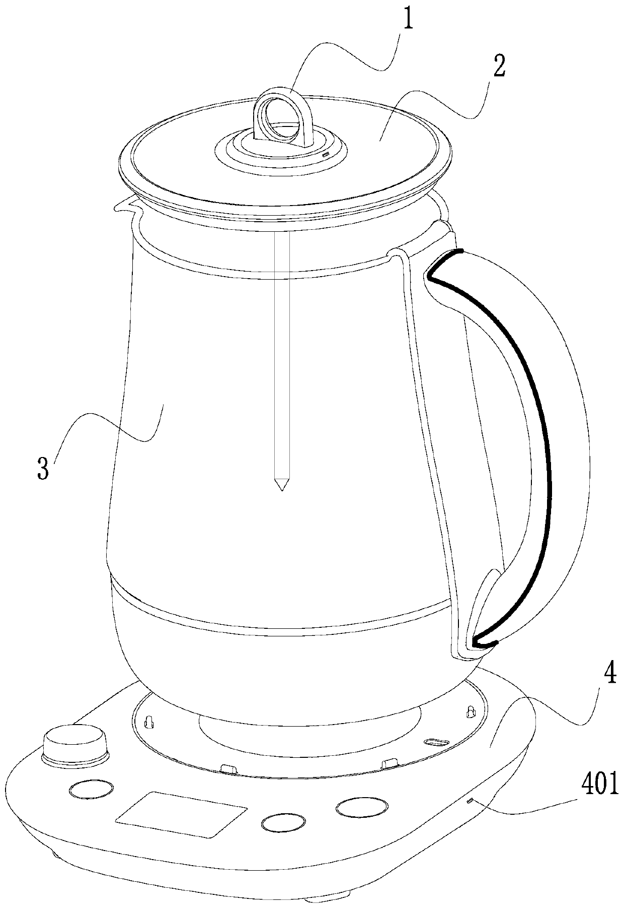 Health pot temperature measuring structure