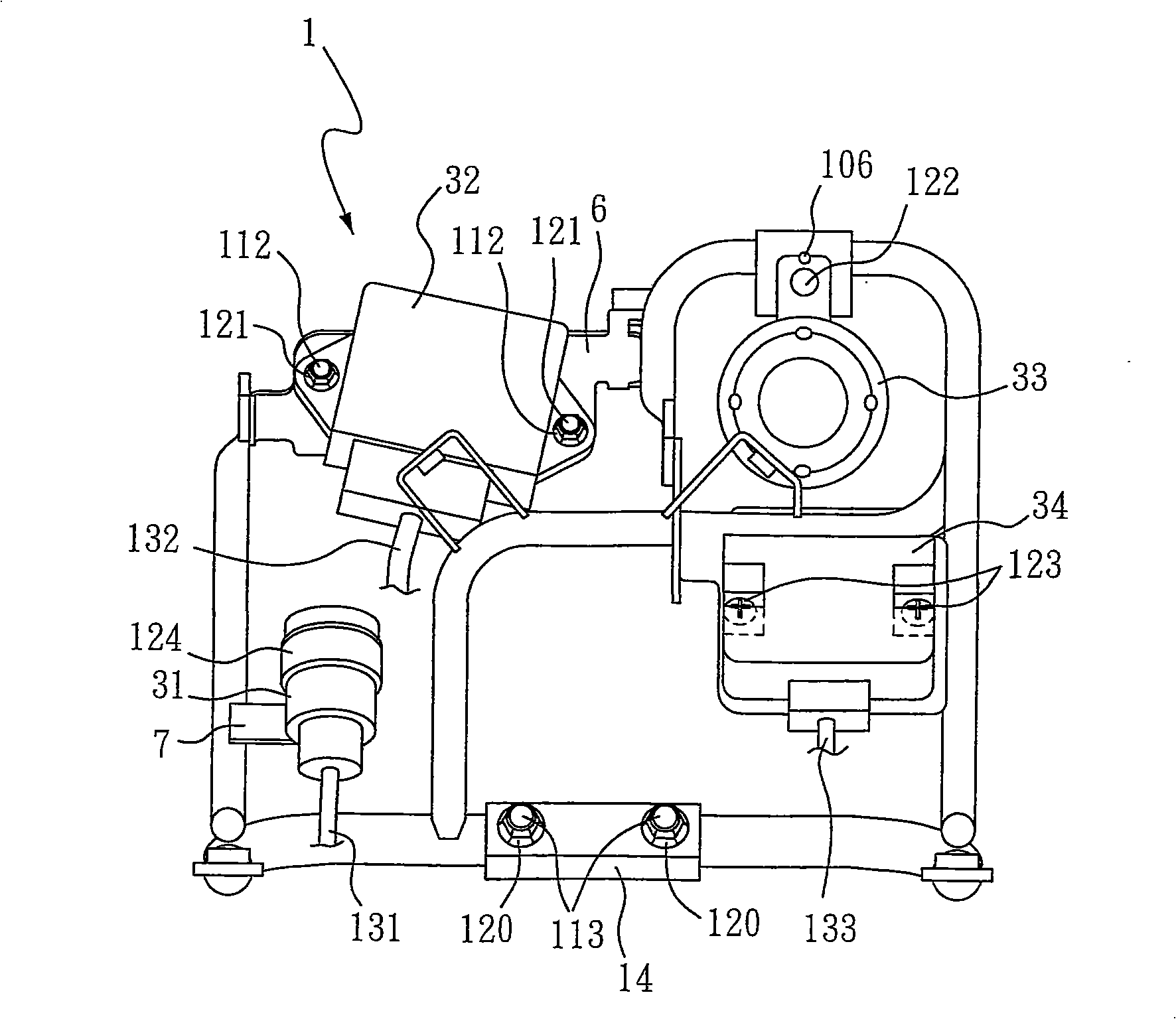 Configuring structure for electric fitting products of locomotive