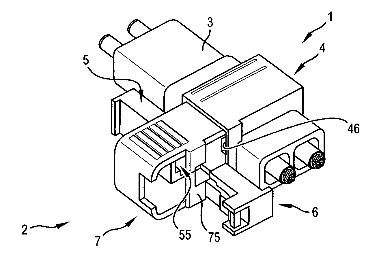 Electrical connector system with power and command connectors