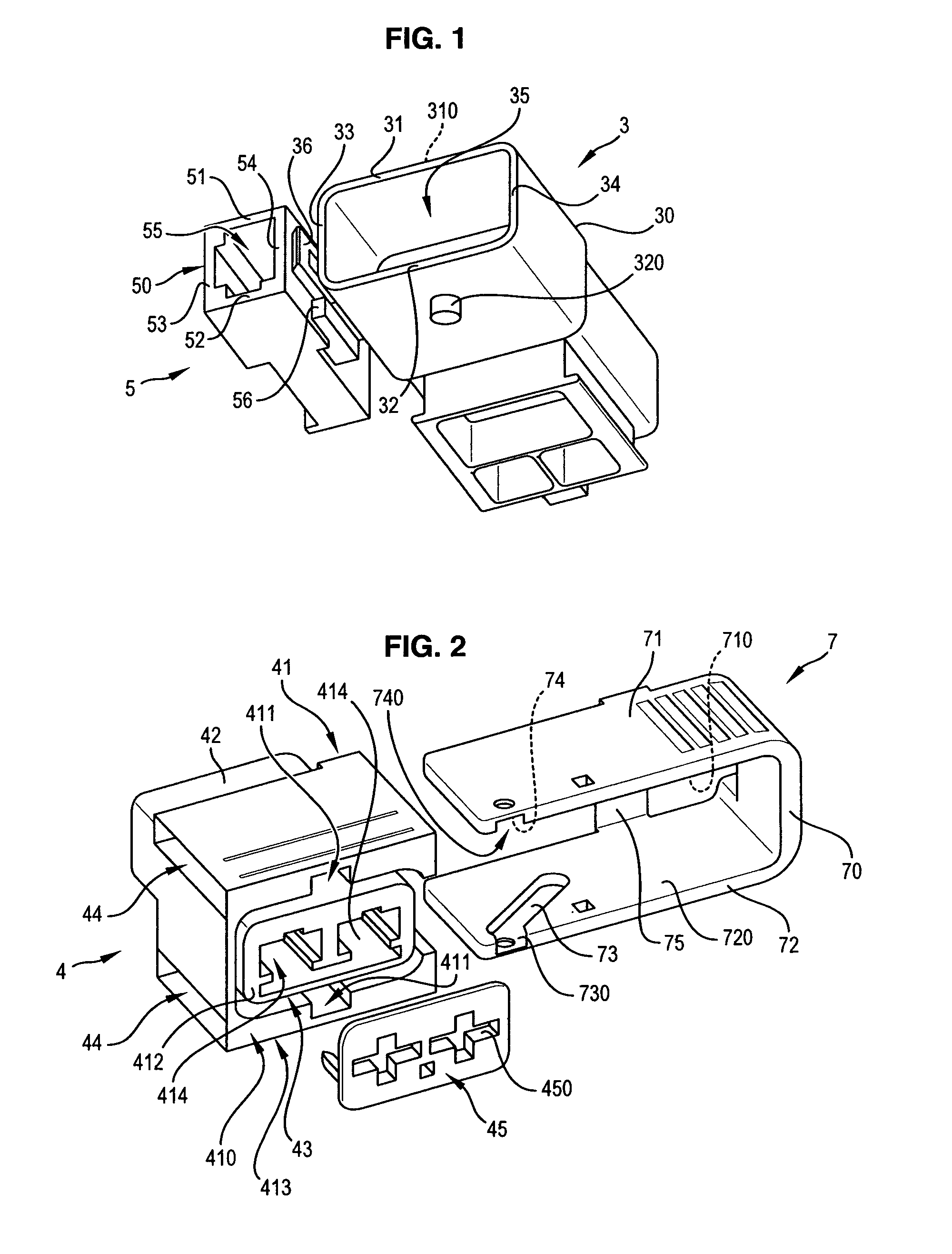 Electrical connector system with power and command connectors