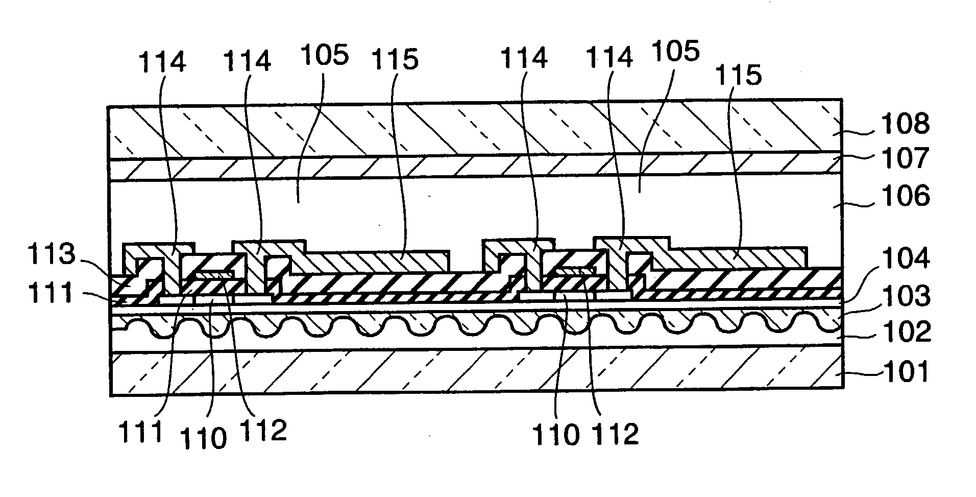 Active matrix type display device and method of manufacturing the same