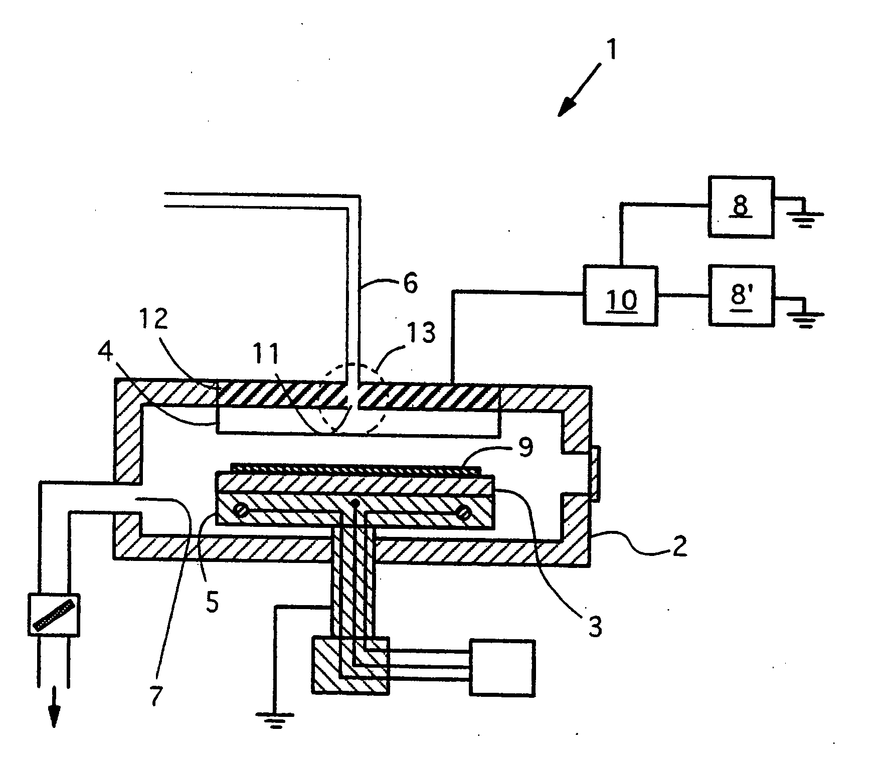 Plasma processing apparatus with insulated gas inlet pore