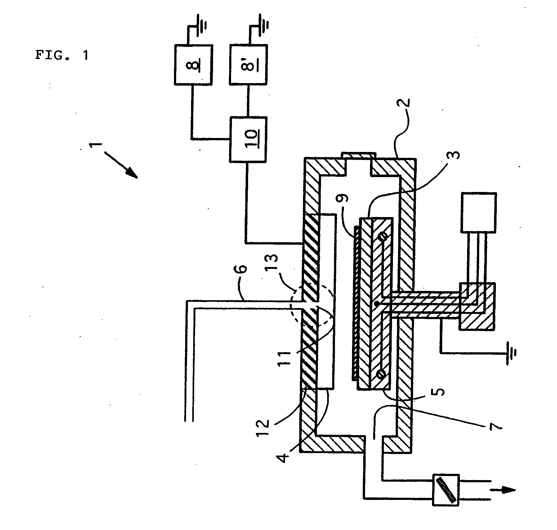 Plasma processing apparatus with insulated gas inlet pore