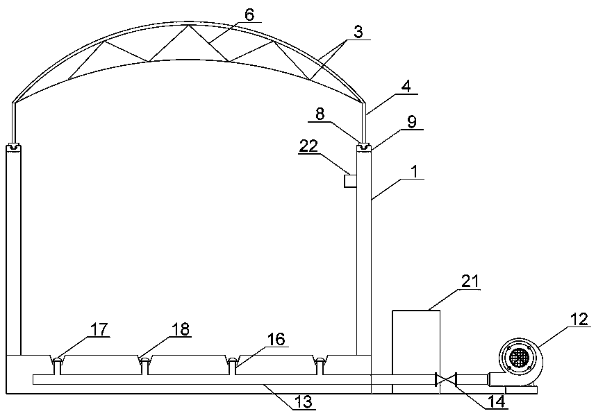 Automatically-expandable film covering aerobic-composting device