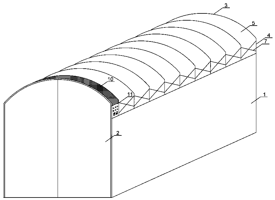 Automatically-expandable film covering aerobic-composting device