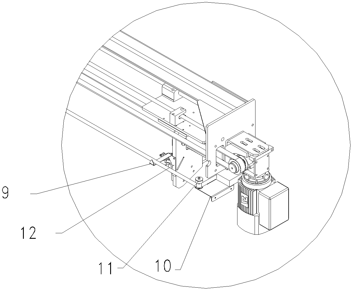 Automatic moving device for vertical cutting of cutting machine