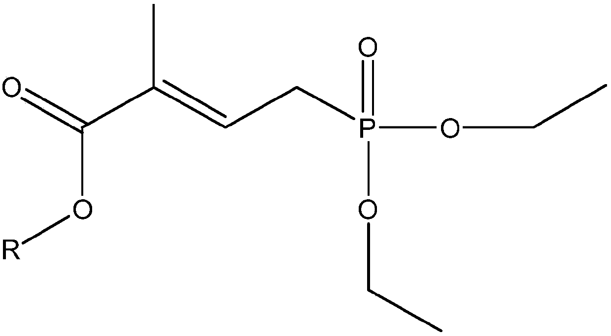 4-(diethoxy-phosphoryl)-2-methyl-but-2-enoate preparation method