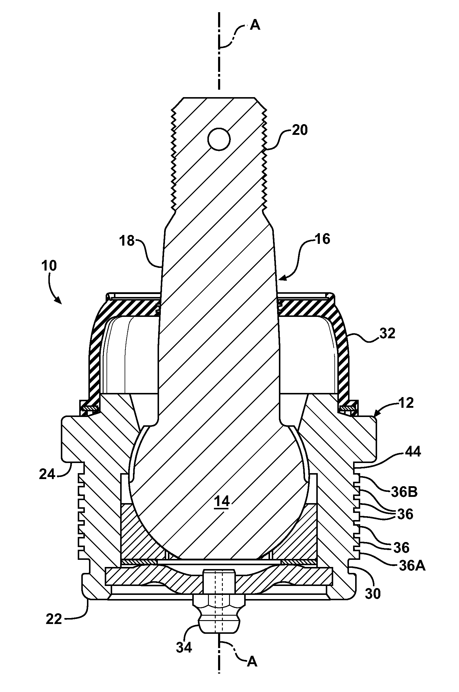 Concentric knurl ball joint