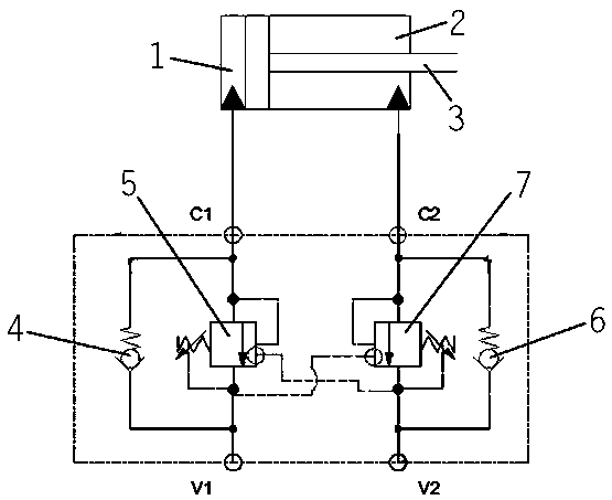 Control valve, variable-amplitude oil cylinder, working method of variable-amplitude oil cylinder and aerial work platform