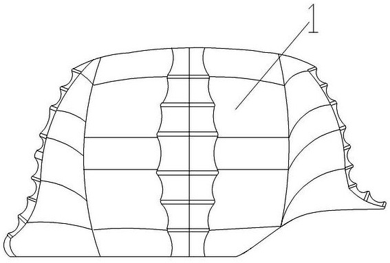 Shield-shaped tail section type bionic turning bulletproof helmet