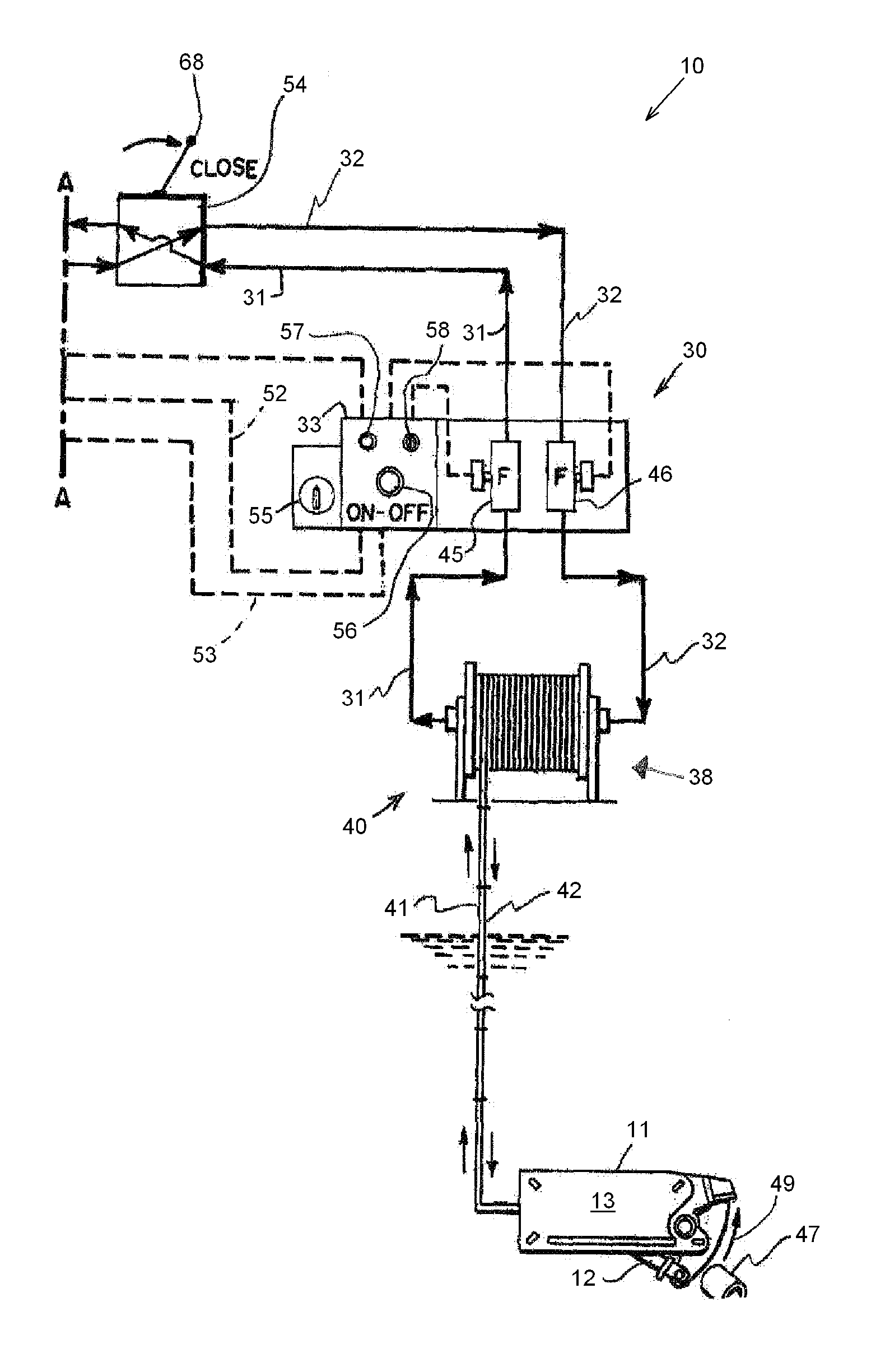 Method and apparatus for deactivating a hydraulic device that is leaking hydraulic oil