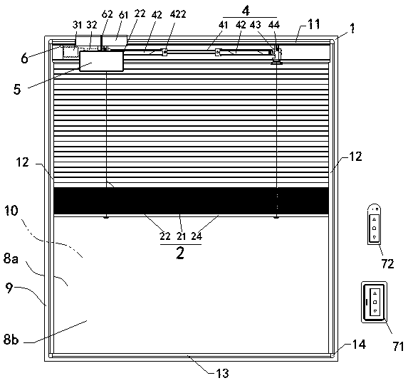 Wireless control hollow window blind self-powered by solar energy