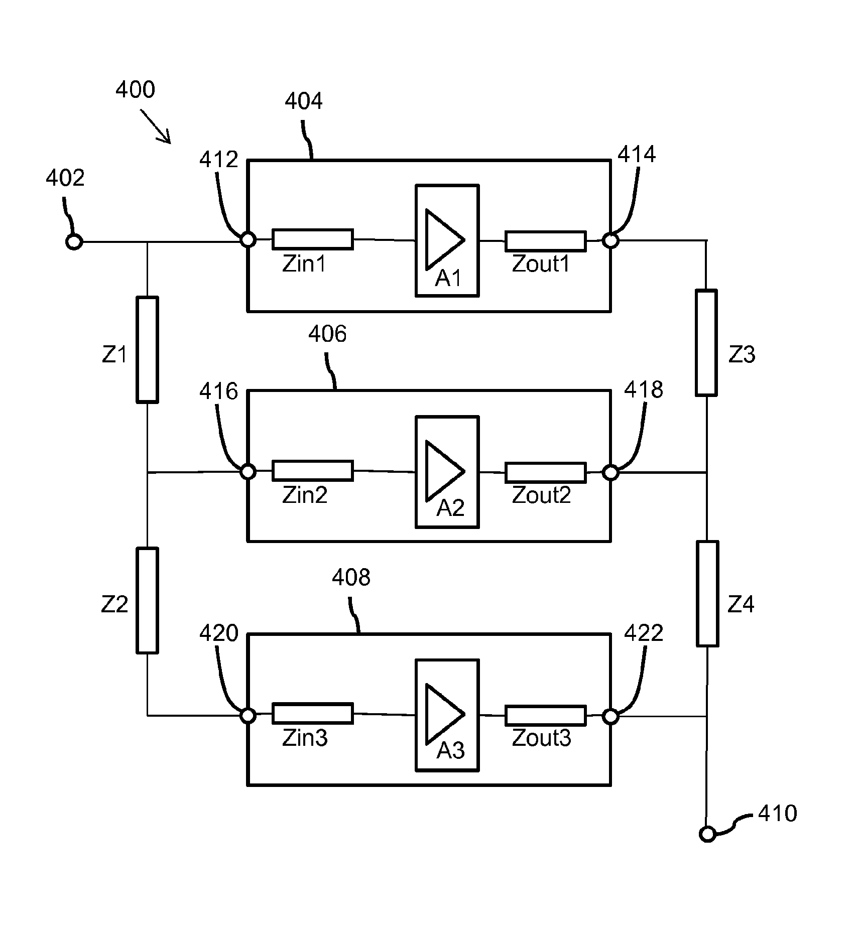 Amplification stage and wideband power amplifier