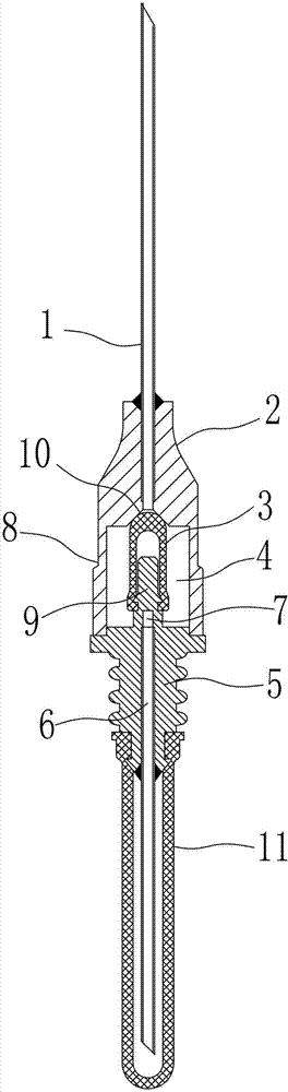 Blood taking tool anti-counter-flow structure and blood taking needle with same