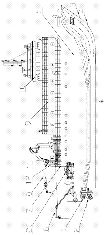 Double-draft three-body scientific research vessel