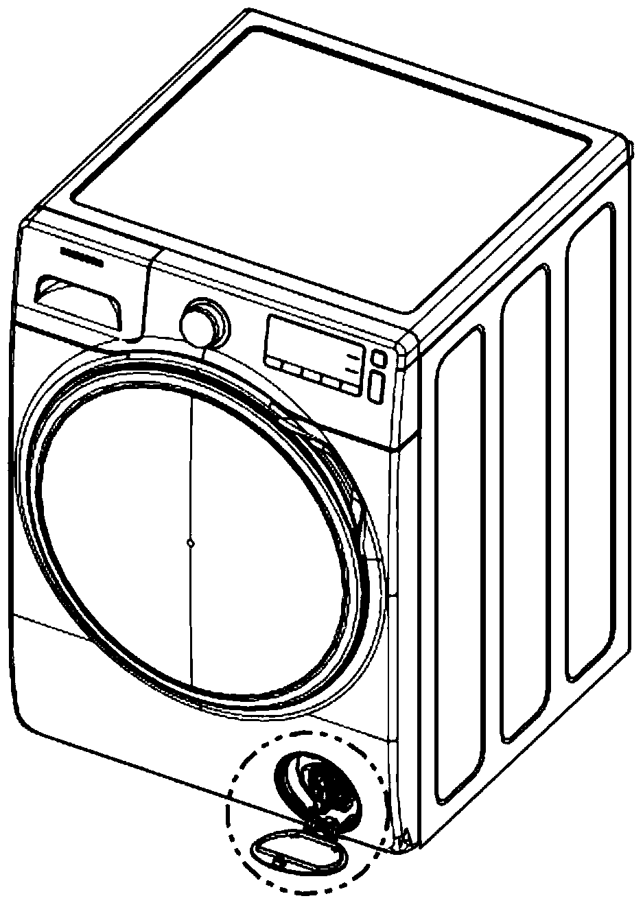 A washing machine drainage pump cover support structure