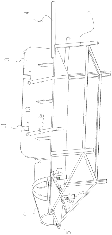 Aseptic fixing and blood collecting device for pigs and fixing and blood collecting method