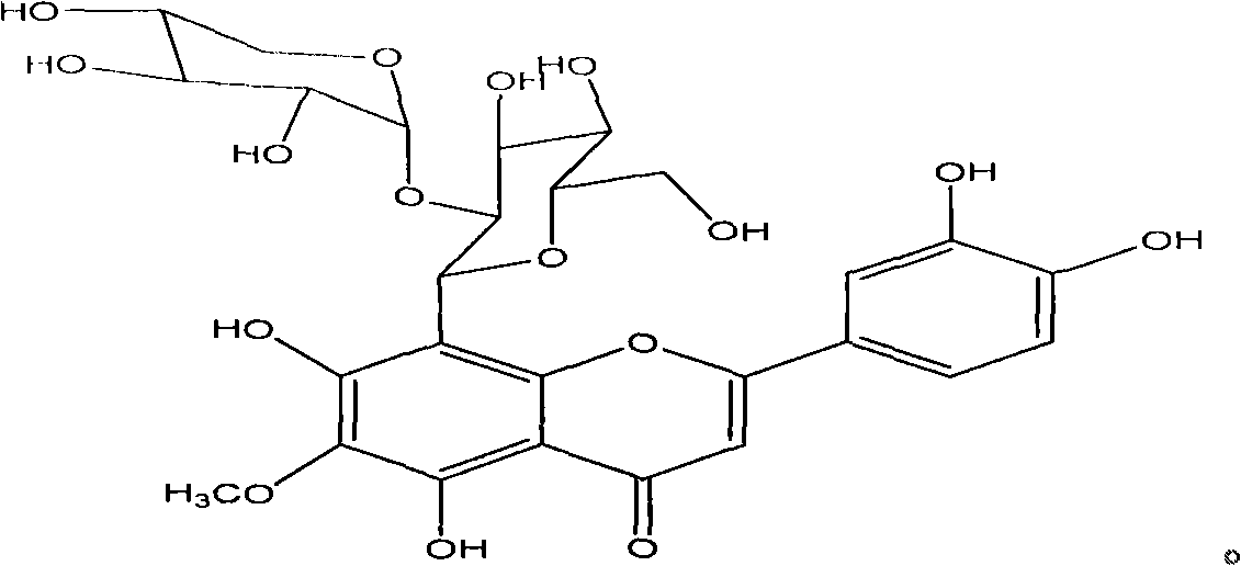 Flavone C-glycoside extracted from boea hygrometrica and preparation method thereof