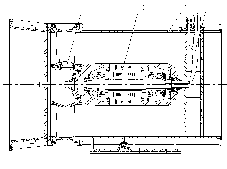 Through-flow submersible electric pump