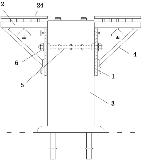 Anti-deviation fabricated bracket for building bridge construction