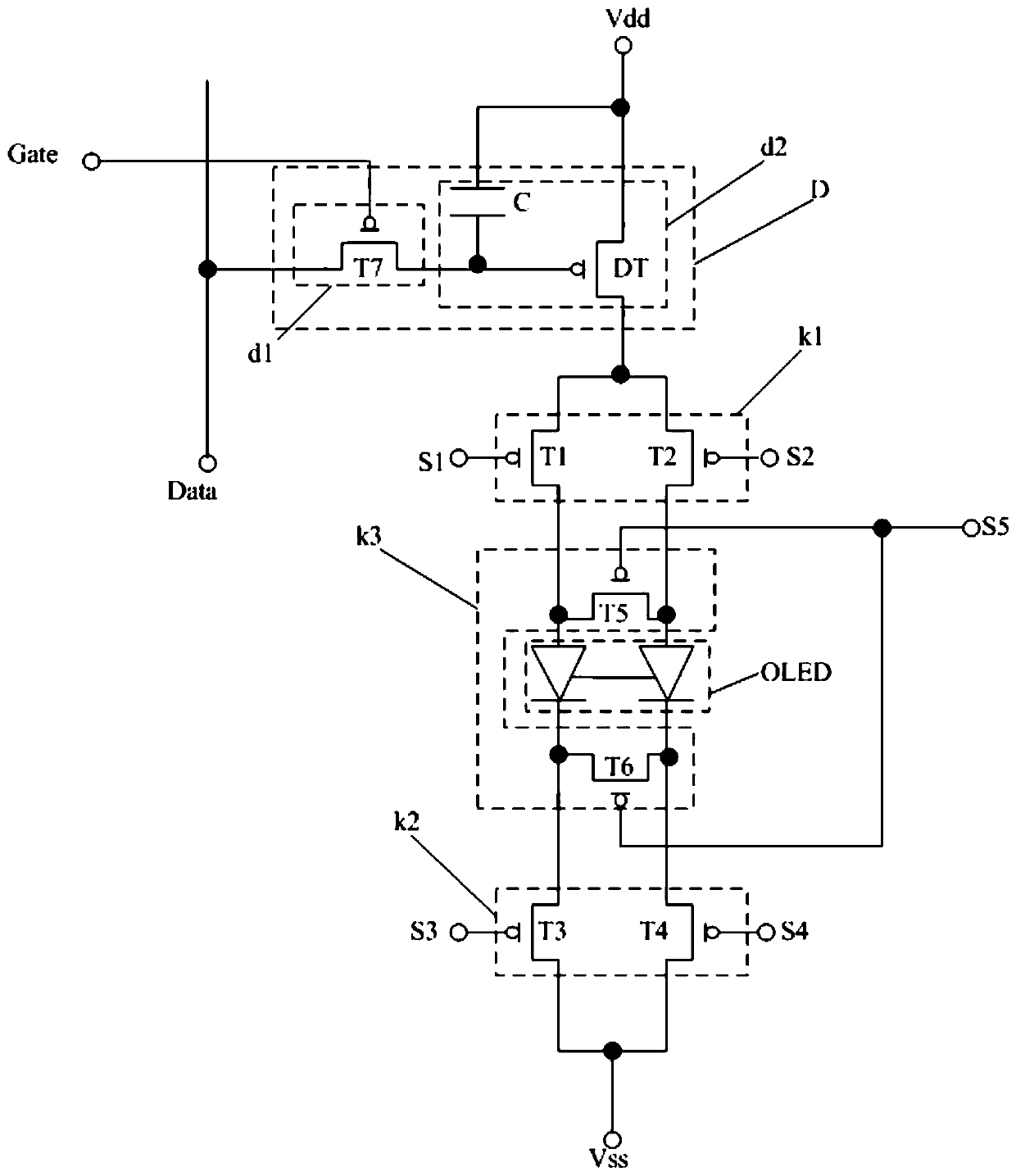 A light emitting device, a pixel circuit, its control method and corresponding device