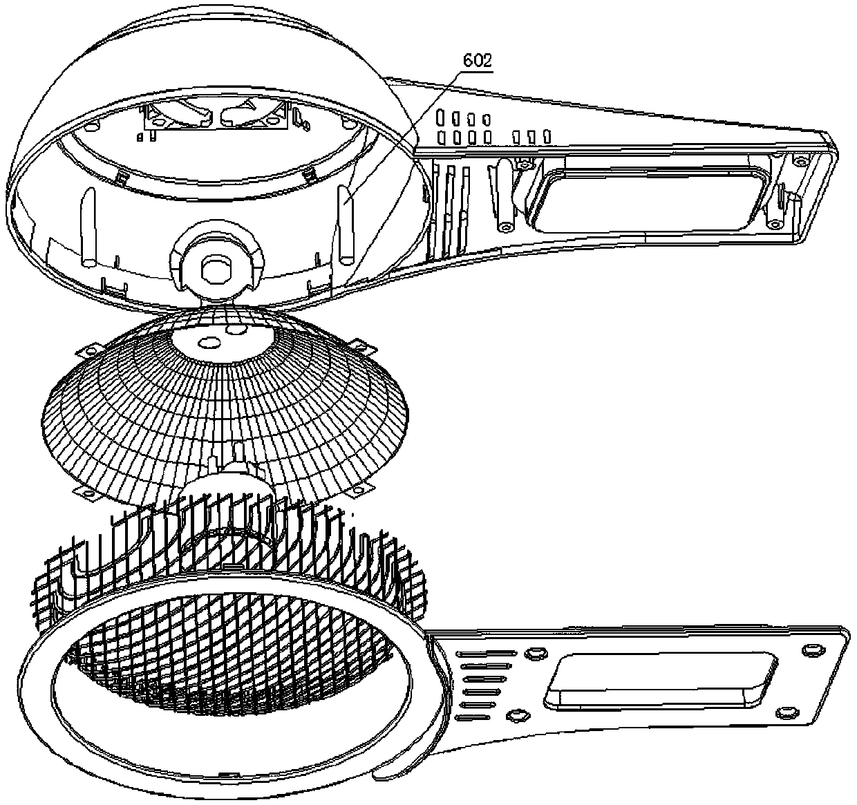 Integral head heating desk lamp