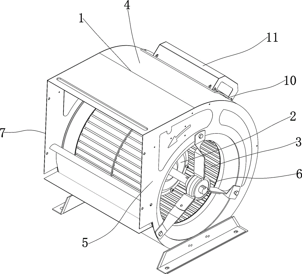 Novel volute centrifugal fan provided with permanent-magnet brushless motor system