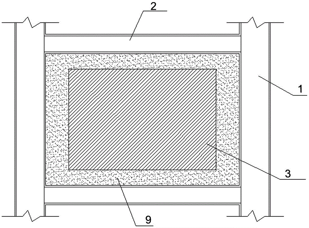 Prefabricated steel frame infill wall system and construction method thereof