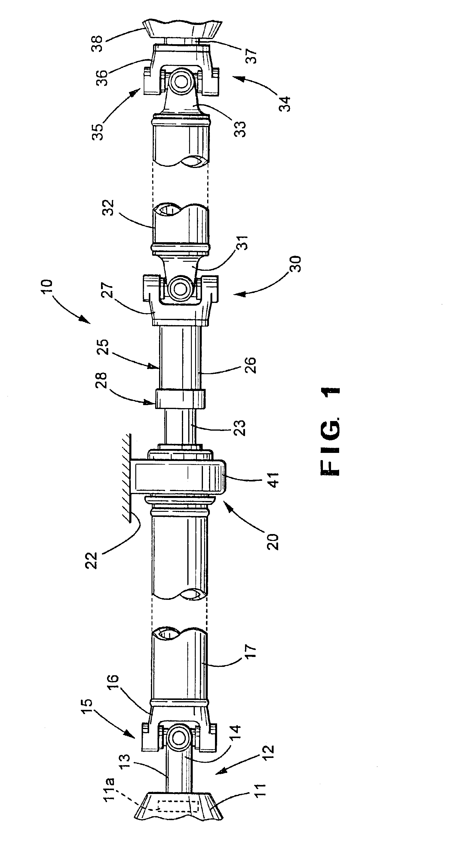 Center bearing assembly including a support member containing a rheological fluid
