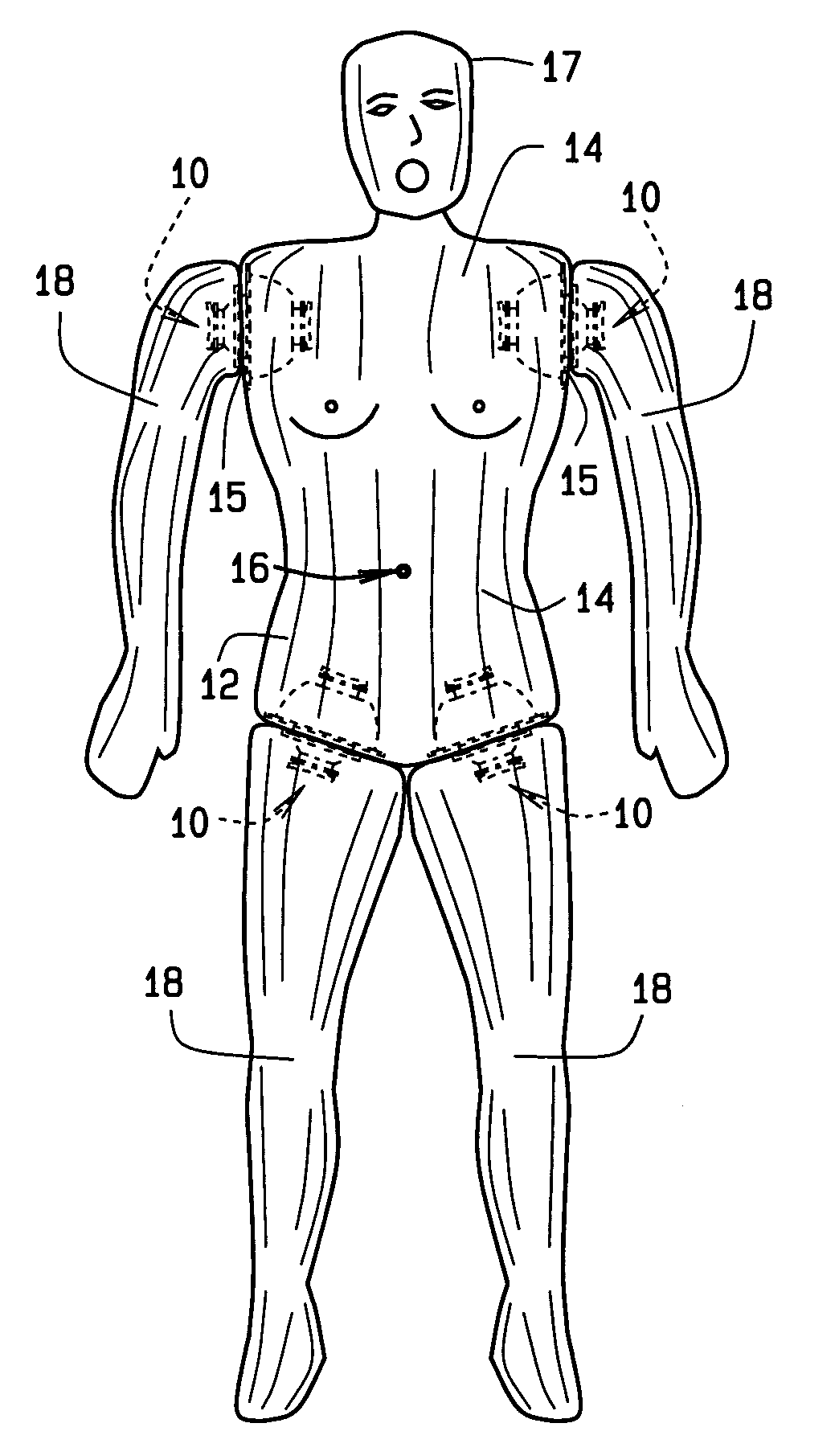 Swivel air passing joint for an inflatable mannequin