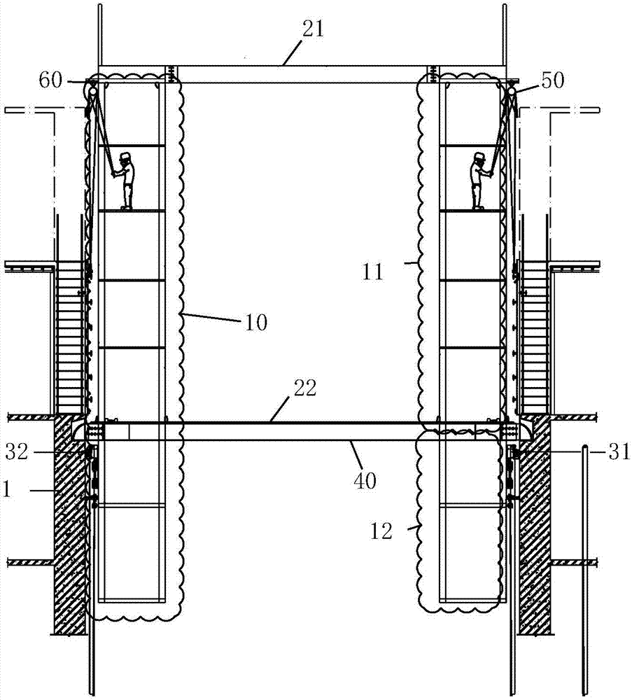 Combined-type large-load self-climbing cylindrical structure construction platform and construction method