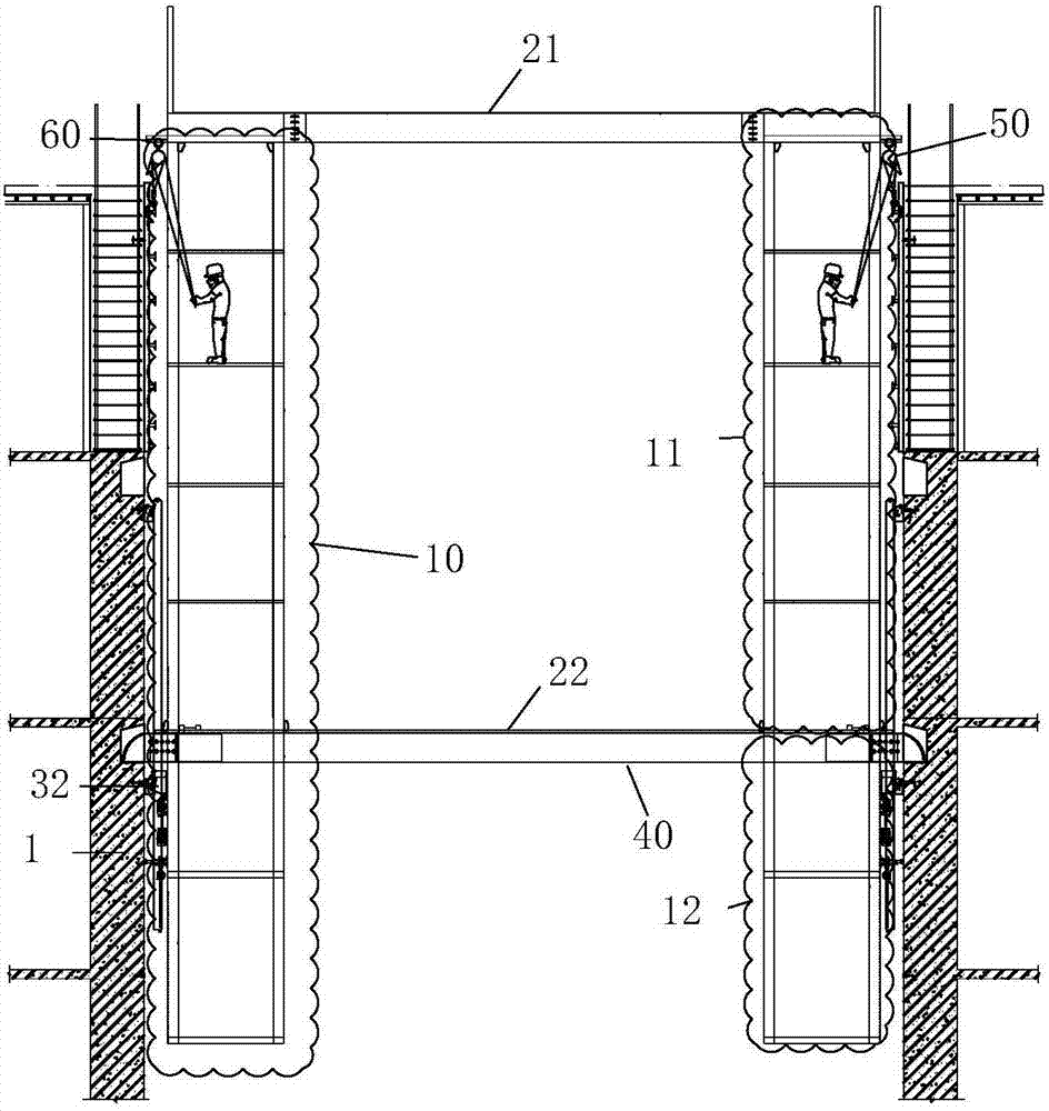 Combined-type large-load self-climbing cylindrical structure construction platform and construction method