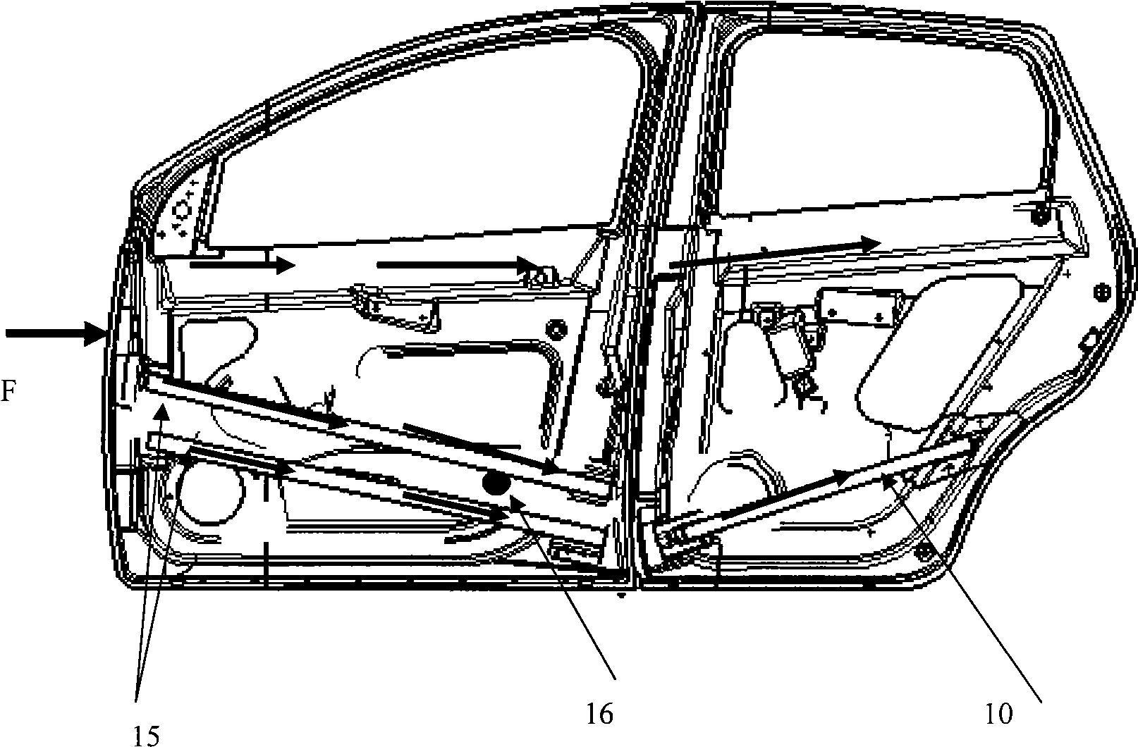 Vehicle door anti-collision rod and vehicle door using the same