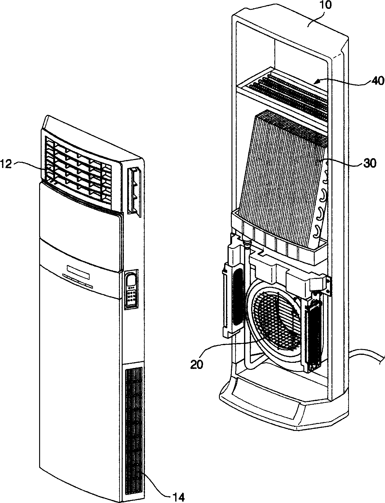 Heater assembly for cold/heat air conditioner