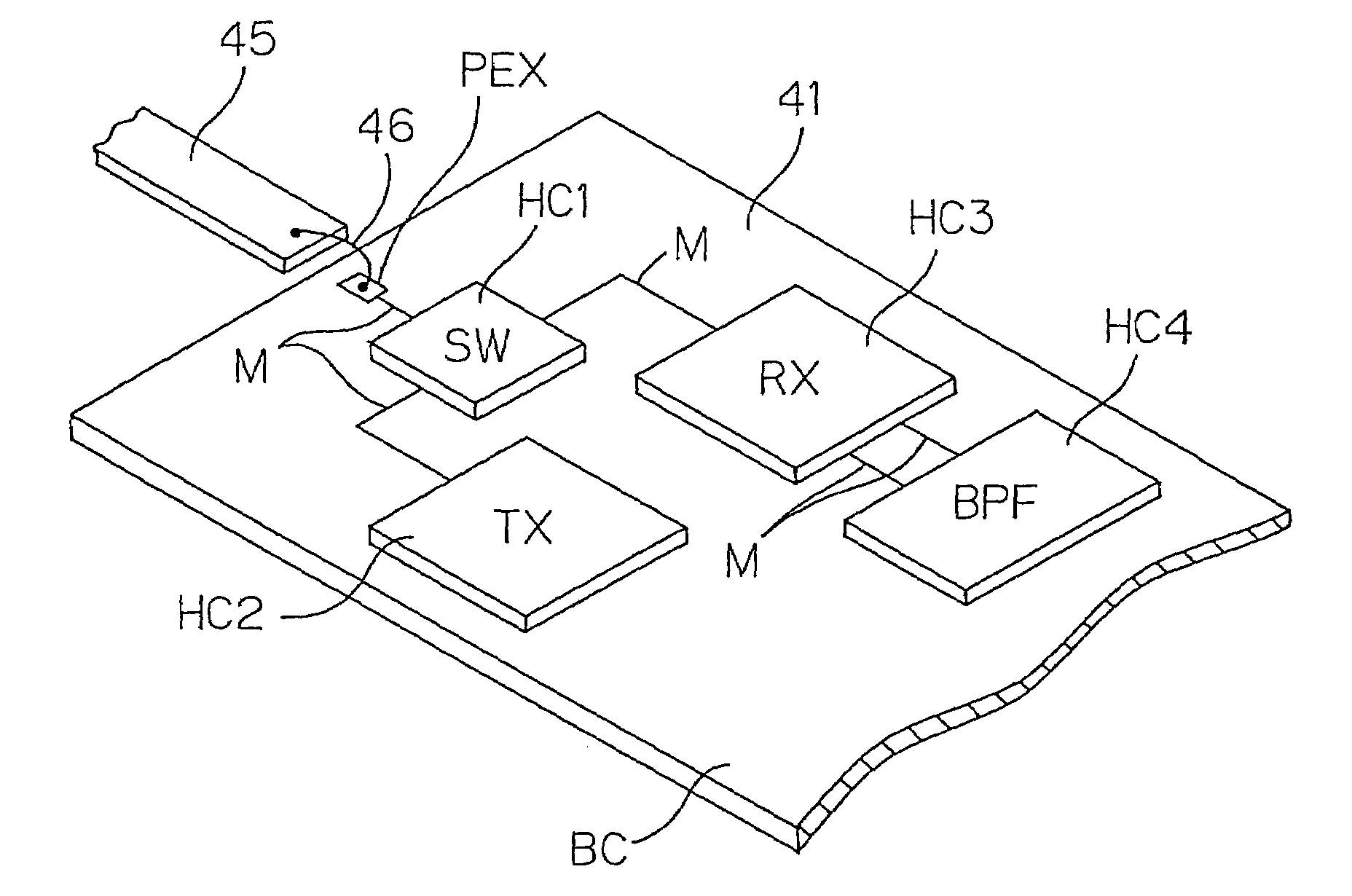 Semiconductor device for radio communication device, and radio communication device using said semiconductor device