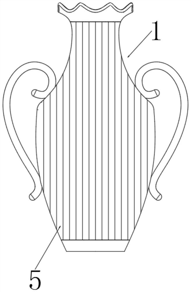 Bamboo vase and production method thereof