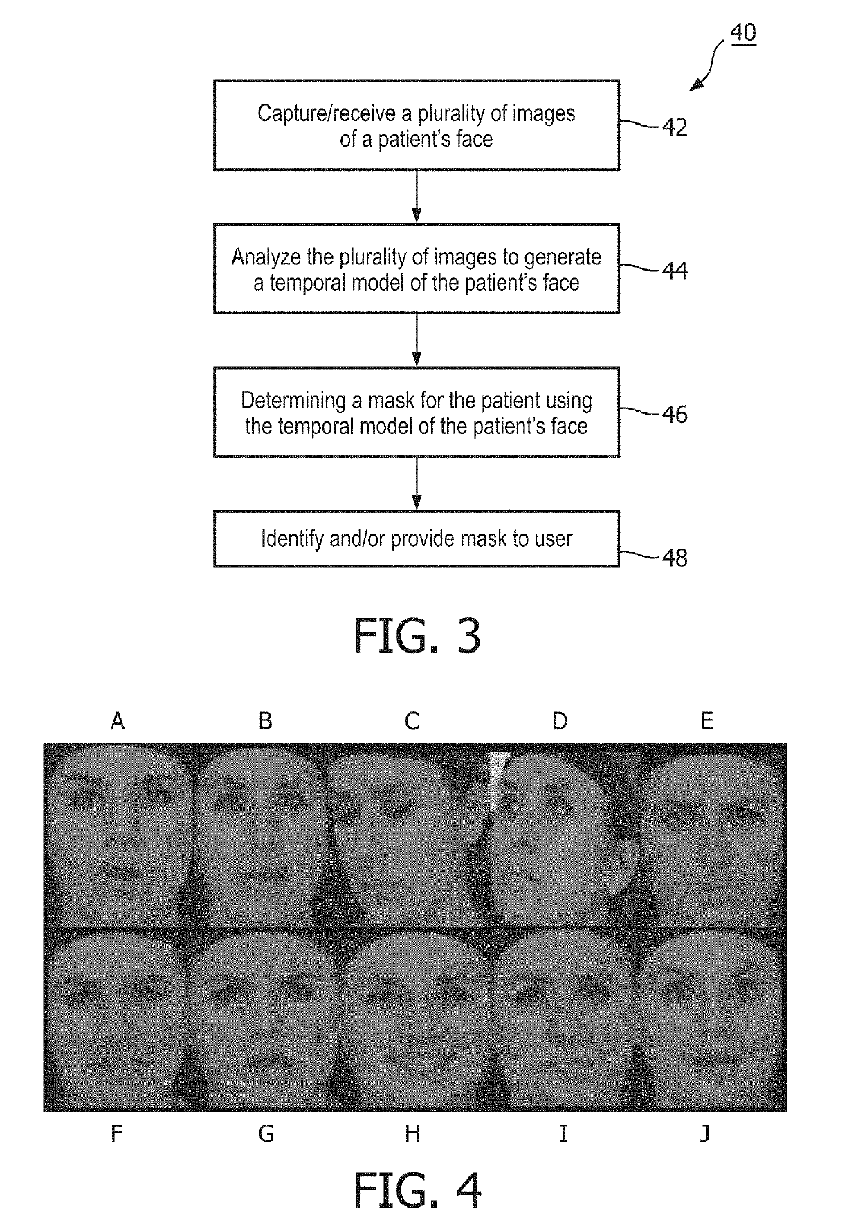 Providing a mask for a patient based on a temporal model generated from a plurality of facial scans