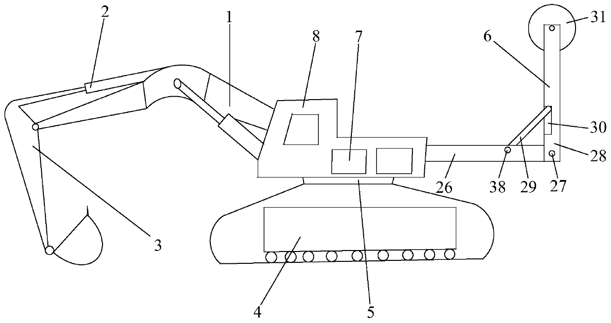 Dual-mode electric excavator facilitating cable collection and dual-mode driving method thereof