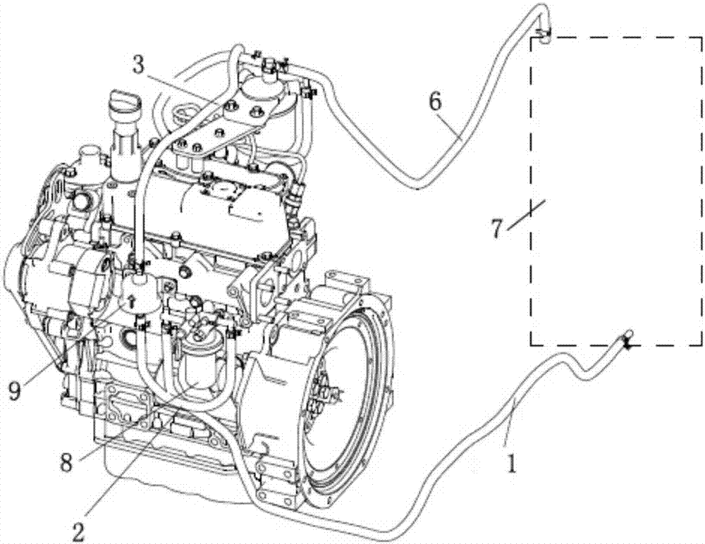 Fuel oil system of excavator