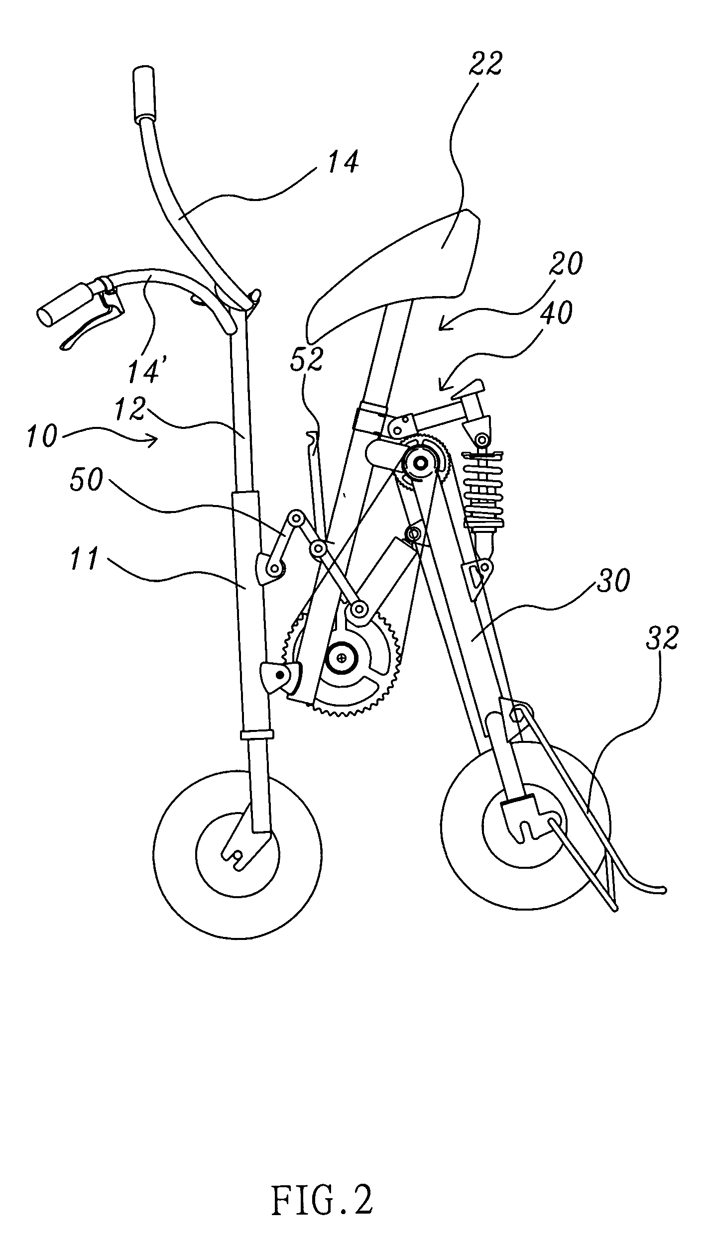 Folding bicycle structure