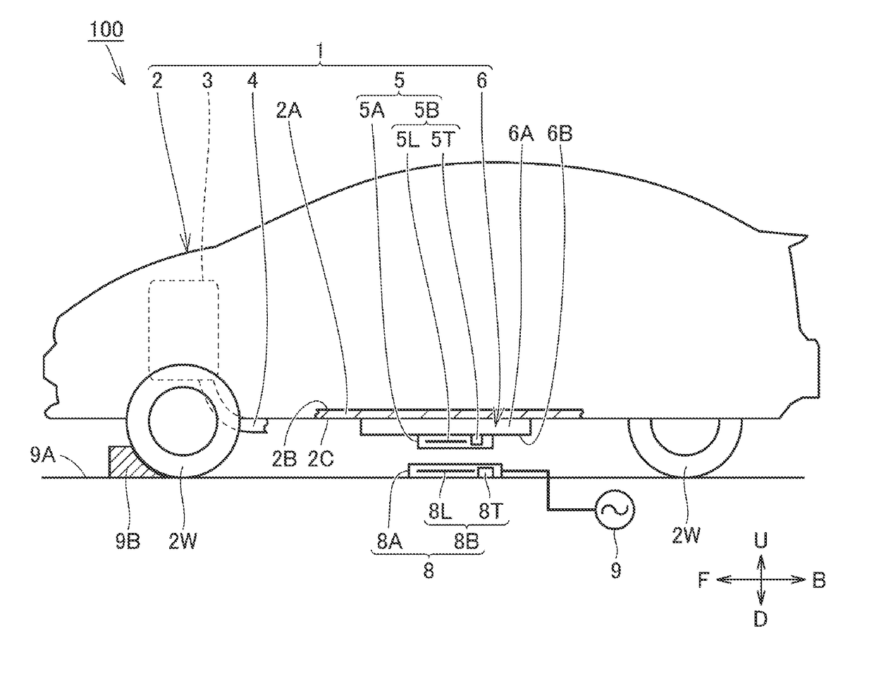 Vehicle and noncontact power transmission and reception system