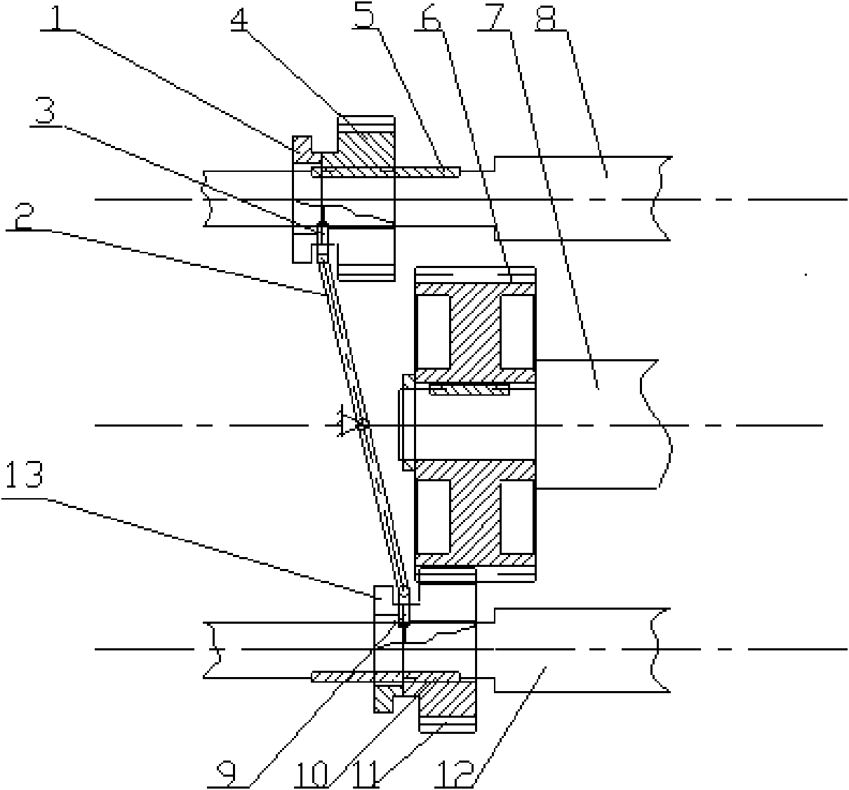 Gear type double selection transmission device