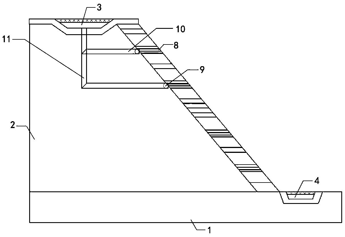 Vegetation type ecological concrete slope protection and construction method thereof