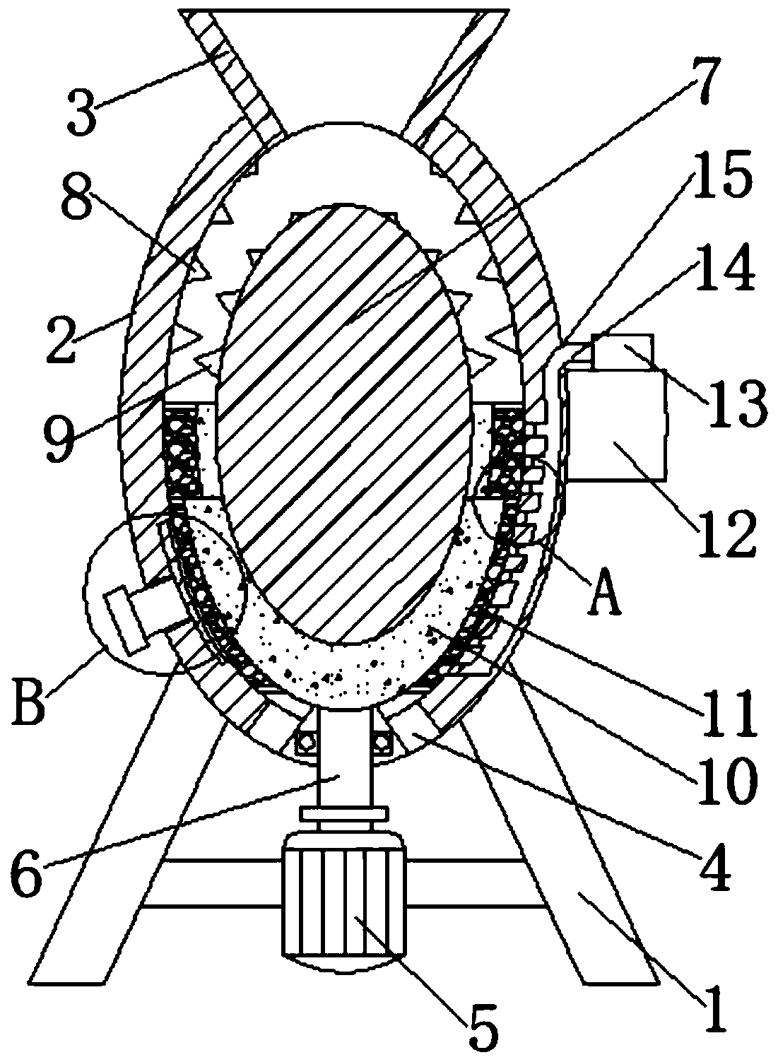 Machining and manufacturing device for amino molding compound powder